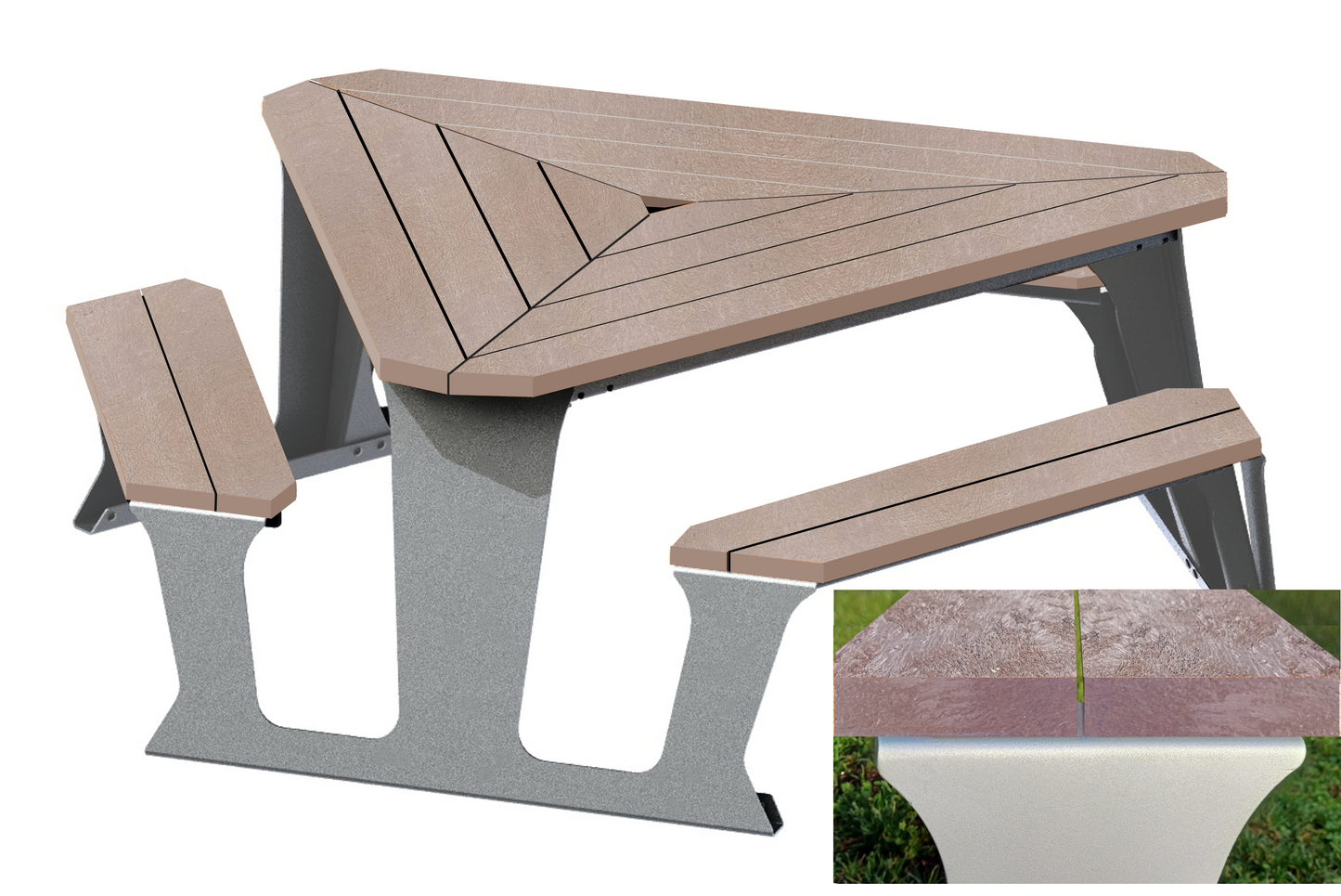 Picknicktafel Triangle Gerecycled Kunststof