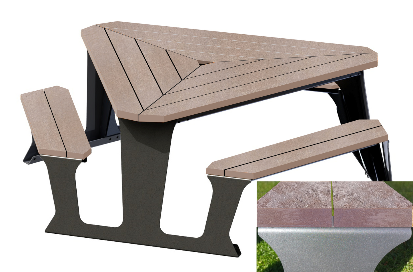 Picknicktafel Triangle Gerecycled Kunststof