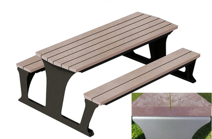 Picknicktafel Straight Gerecycled Kunststof