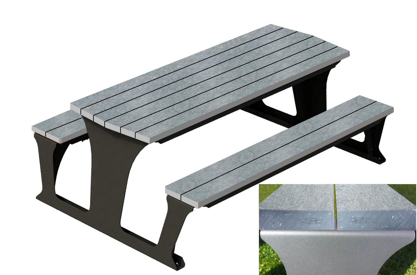 Picknicktafel Straight Gerecycled Kunststof